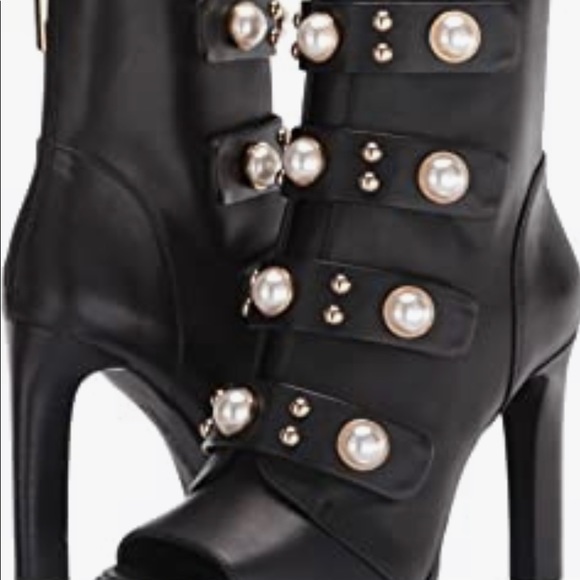 NWT Karl Lagerfeld Paris Women's Peep Toe Bootie Fashion Boot - Picture 1 of 7